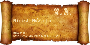 Minich Márta névjegykártya